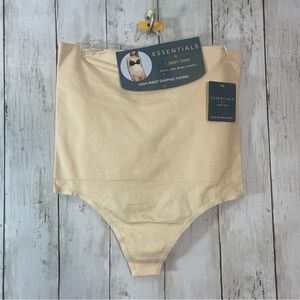NEW Essentials by Tummy Tank High Waist Shaping Thong S/M NWT